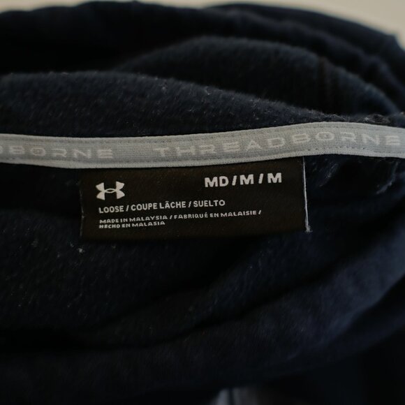 Under Armour Threadborne Black Cowl Neck Hooded Hoodie Sweater Medium - Picture 10 of 14